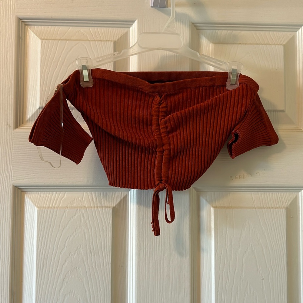 Hera Collection Rust Orange Crop Top And Skirt Set